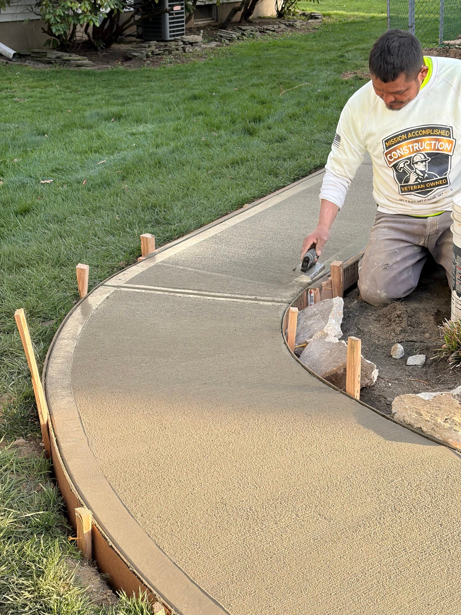 Completed concrete project by Mission Accomplished Construction in Burlington County NJ