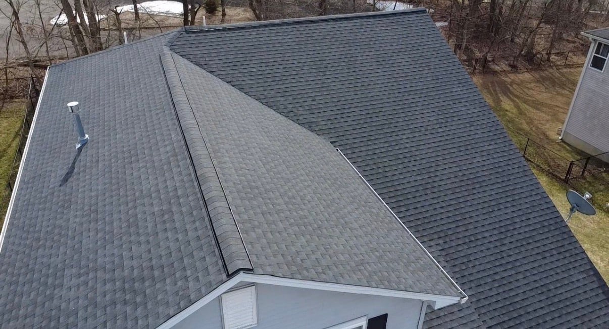 Roof replacement with architectural shingles by Mission Accomplished Construction in Burlington County NJ